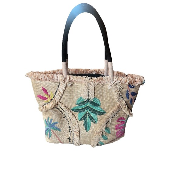 Stella & Dot Shake Your Palm Straw Shoulder Bag Tote Travel Vacation Beach - Picture 1 of 7